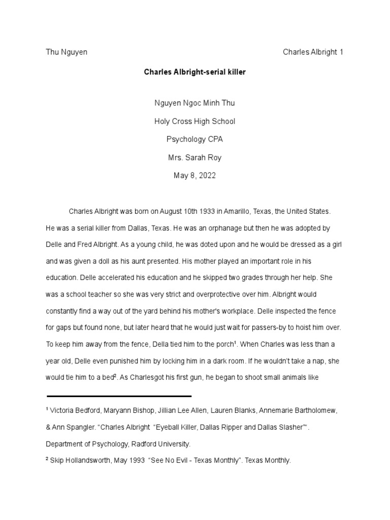 Serial Killer Project Pdf Crimes Crime Violence