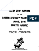 Fuji S601 Rabbit Scooter Dynamo Starter Torque Converter Service Manual