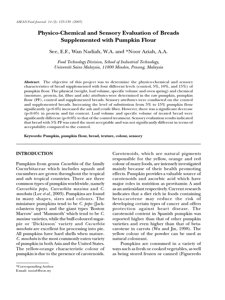Physico-Chemical and Sensory Evaluation of Breads Supplemented With ...