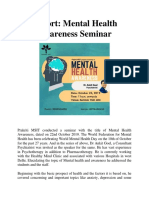 Report Mental Health Awareness Seminar