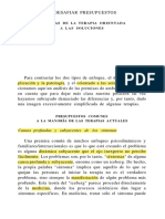 DESAFIAR PRESUPUESTOS PREMISAS DE LA TERAPIA ORIENTADA A LAS SOLUCIONES O'Halon - Weirner-Davis - 2009