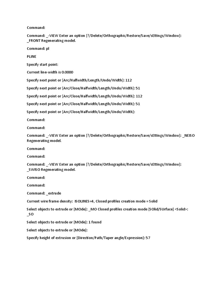 AutoCAD Command Guide for 3D Modeling | PDF