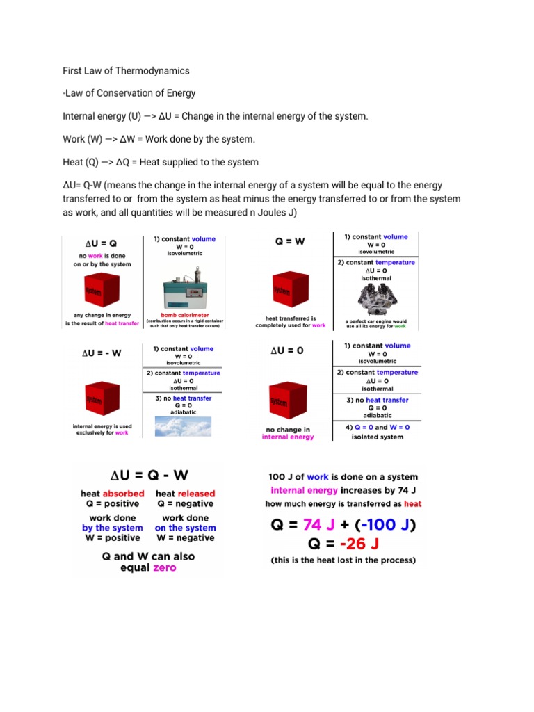 First Law of Thermodynamics | PDF | Heat | Thermodynamics