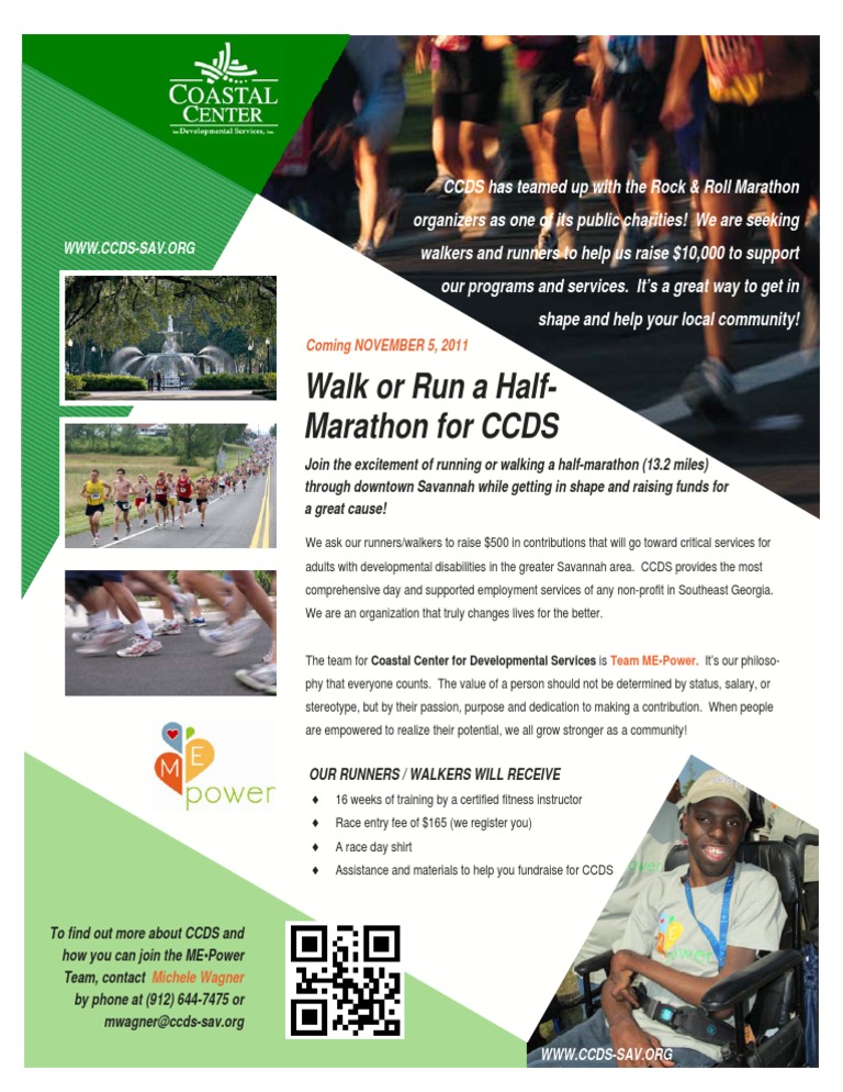 Walk or Run A Half-Marathon For CCDS: Coming NOVEMBER 5, 2011 | PDF ...