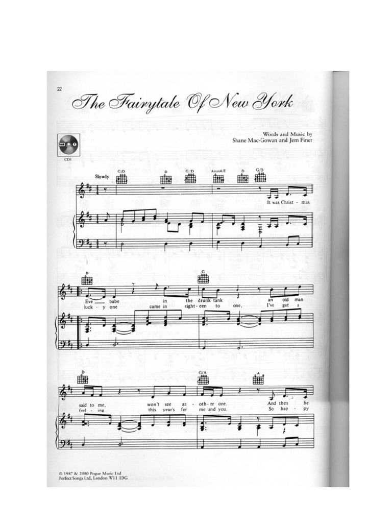 Fairytale of New York Sheet Music