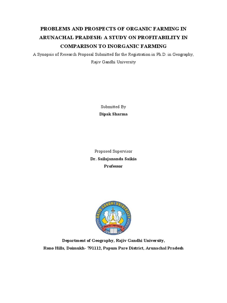 Problems and Prospects of Organic Farming in Arunachal Pradesh: A Study ...