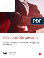 Responsible Persons: The Role of The Person Responsible For Regulatory Compliance