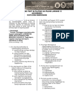 Test in Filipino Sa Piling Larang 12