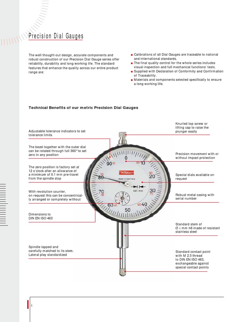 Precision Dial Gauges Analogue METRIC PDF Sheet Metal Engineering