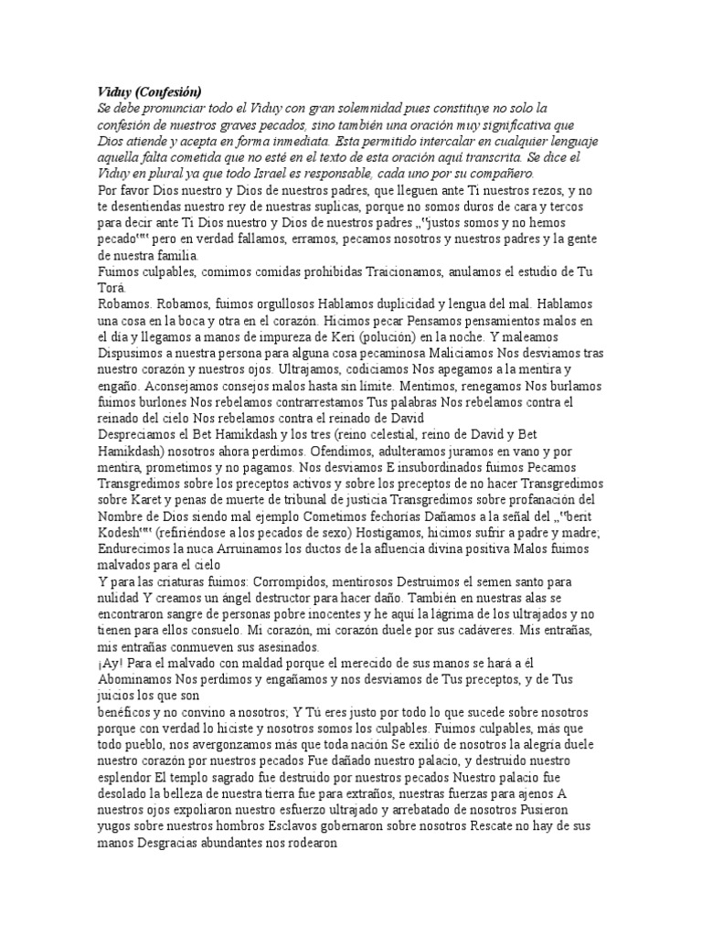 Viduy: Confesión y Oración Colectiva | PDF | Pecado | Oración