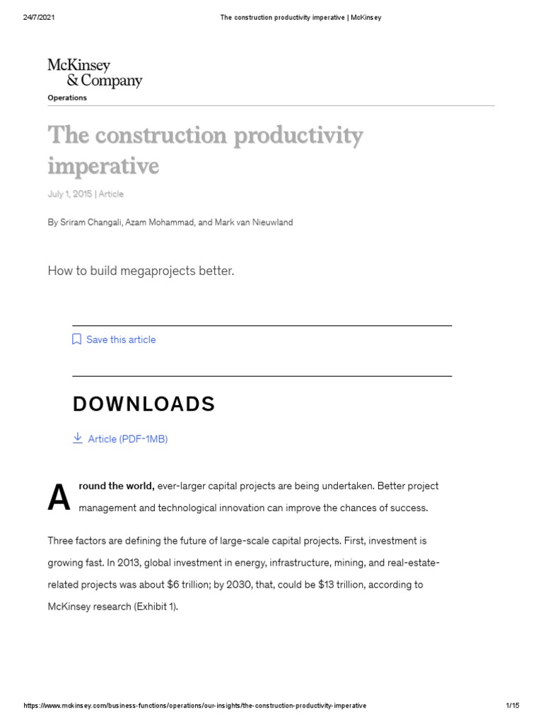 The Construction Productivity Imperative - McKinsey | PDF | Building ...