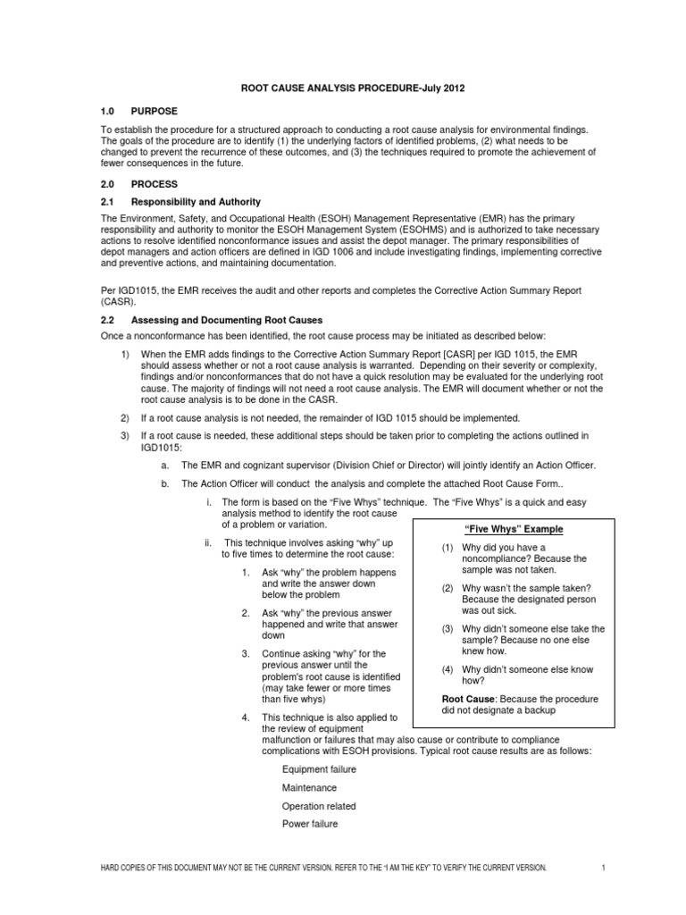 Root Cause Analysis Template 38 Download Free PDF Electronic Health