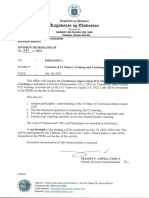 Division Memorandum s. 2022 No. 581 Conduct of CI Master Training and Coaching