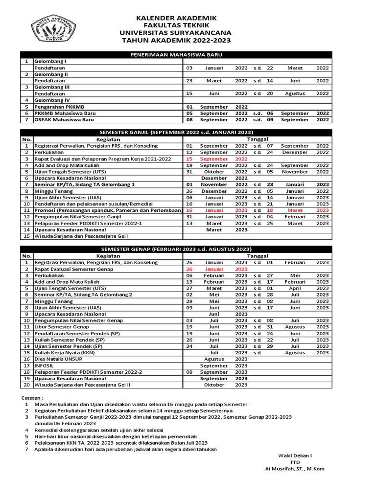Kalender Akademik 2022 2023 Pdf