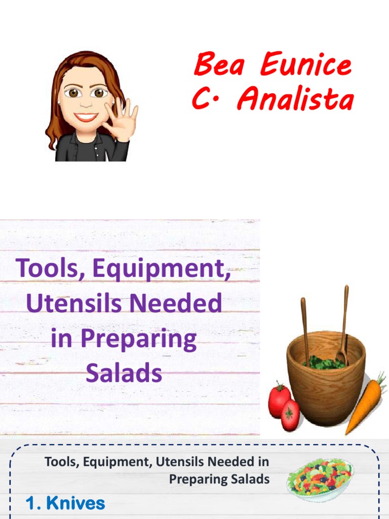 Kitchen Tools, Equipment and Utensils | PDF | Manufactured Goods | Cooking