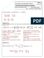 AVALIAÇÃO DE MATEMÁTICA - II BIMESTRE - 2 SÉRIE (Respondida)