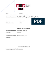 Curso: Ingles I Profesor Titular Del Curso: Milton Gregorio Guerra Alarcon Nombre de La Actividad Week 5 - Task: Assignment - My Daily Routine