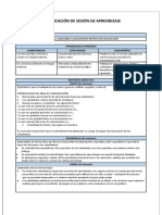 Planificación de Sesión de Aprendizaje N°1