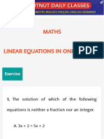 LINEAR EQUATIONS IN ONE VARIABLE SOLVED
