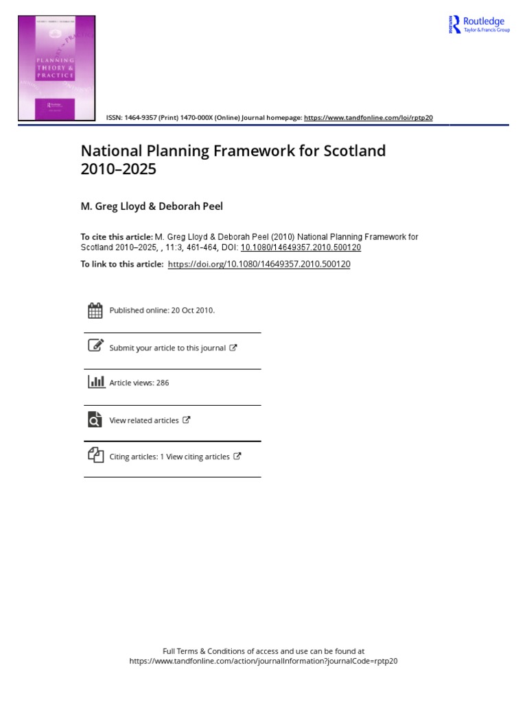 Policy Brief Overview and Analysis of Scotland's National Planning Framework 20102025 PDF