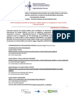 NOTA: Alteração Do Período de Matrícula. Verificar Ajustes No Cronograma No Anexo 8 Desta Chamada Especial