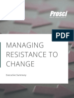 Managing Resistance To Change: Executive Summary