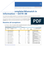 Resolve Incomplete/Mismatch in Information - GSTR-3B