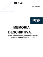 Memoria Descriptiva de Toveco Final