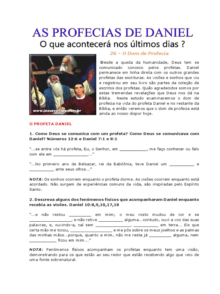 O Dom Da Profecia As Profecias de Daniel Novo | PDF