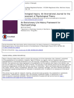 An Evolutionary Life History Framework For Psychopatology