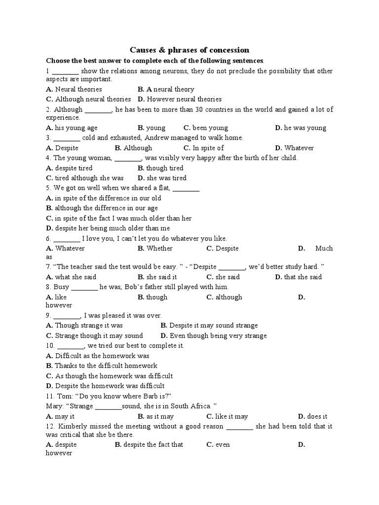 Causes & Phrases of Concession PDF Weather Forecasting