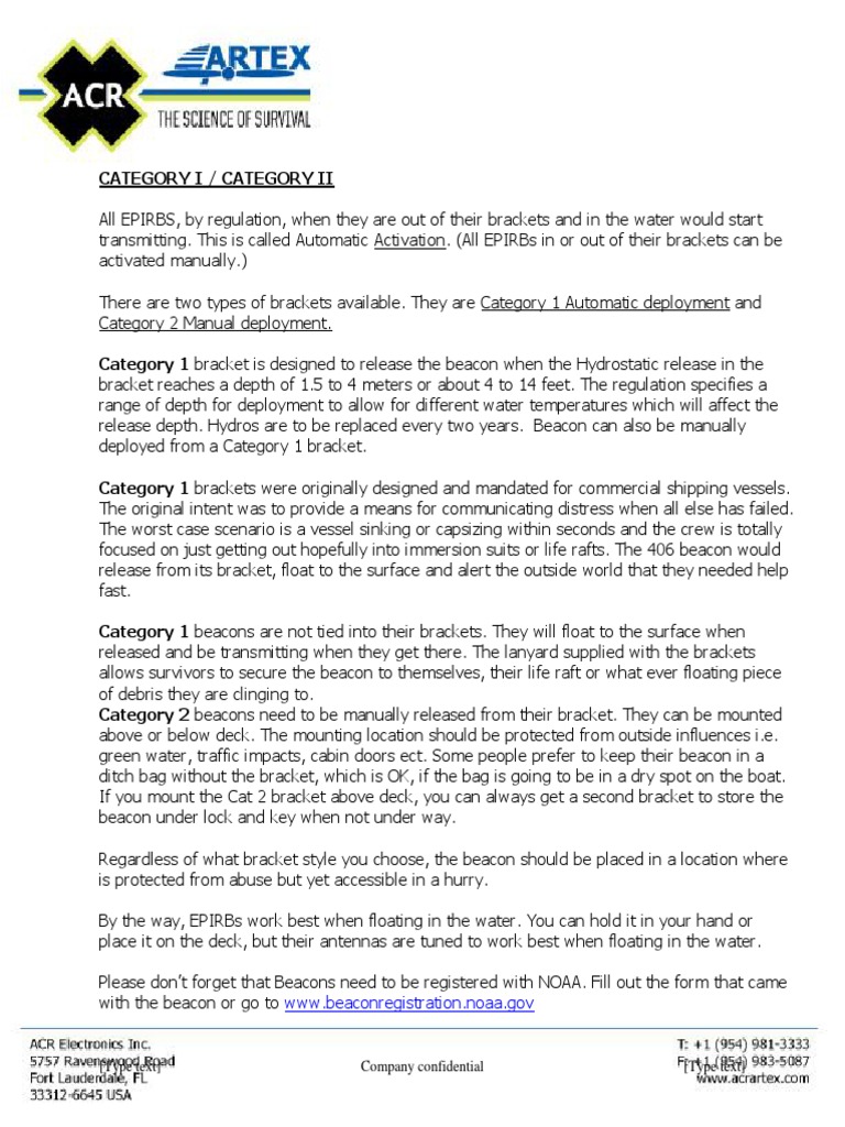 Automatic vs Manual Activation of Emergency Position Indicating Radio