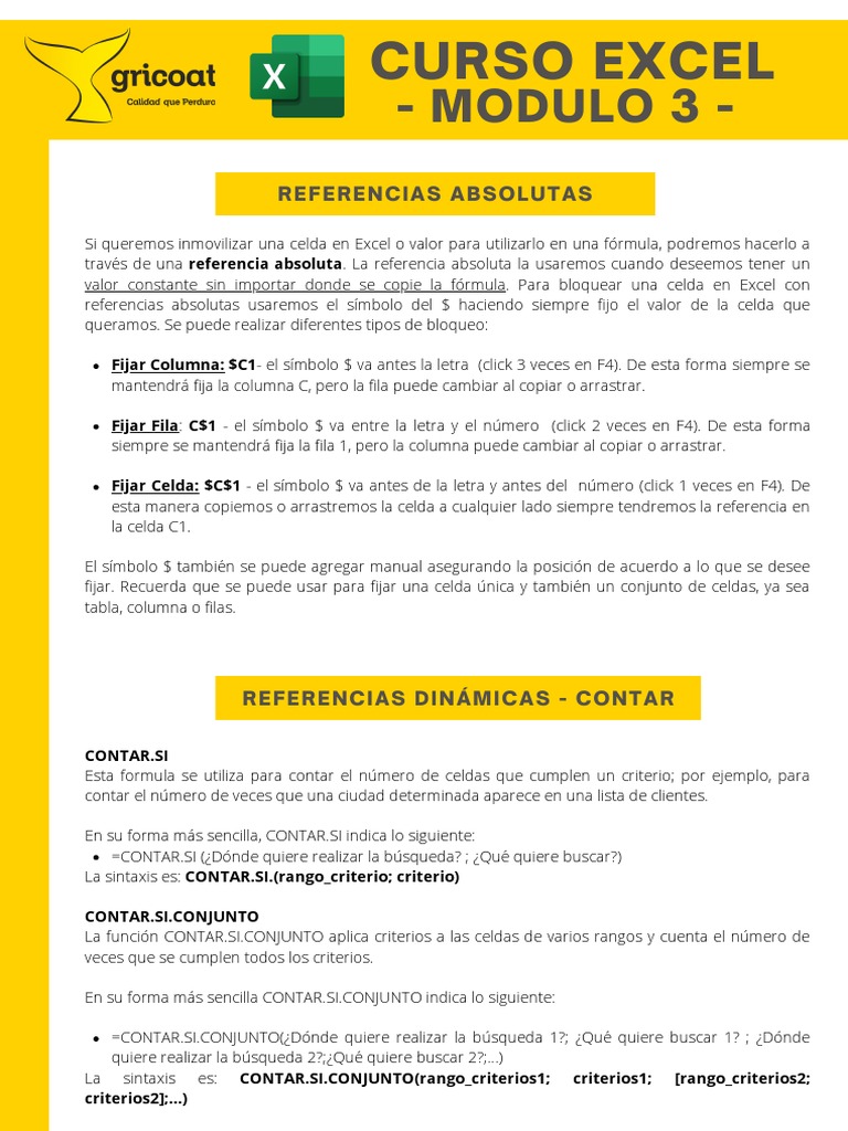 Curso excel modulo 3 pdf microsoft excel inform tica