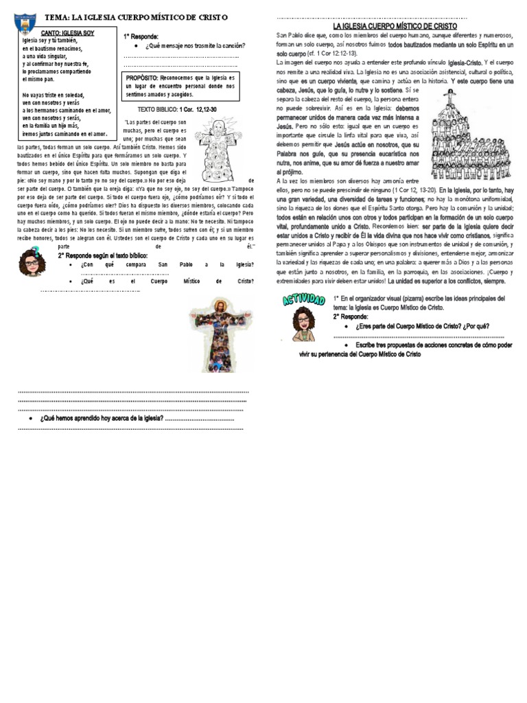 La Iglesia como Cuerpo Místico de Cristo | PDF | Cristo (título ...