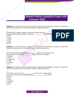 SBI PO Memory-Based Prelims Question Paper With Answers 2020