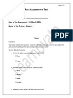 Post Assessment Test Results