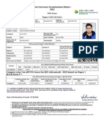 Joint Entrance Examination (Main) - 2022: NTA Score Paper-1 (B.E./B.Tech.)