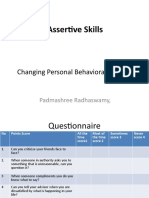 Assertive Skills: Changing Personal Behavioral Patterns