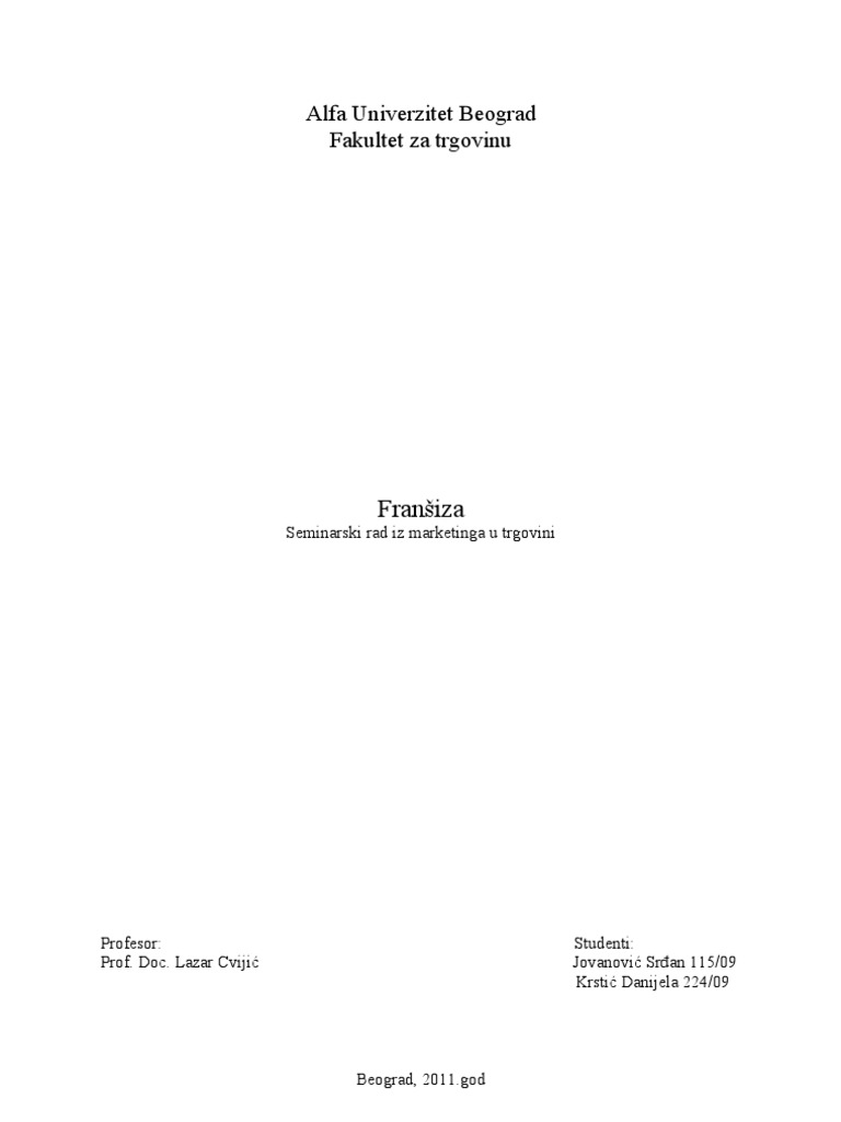 Franšizing 2003 | PDF