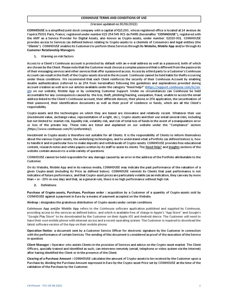 Terms and Conditions | PDF | Cryptocurrency | Money