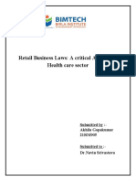 Retail Business Laws: A Critical Analysis of Health Care Sector