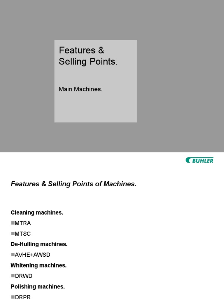 Features & Selling Points.: Main Machines | PDF | Mechanical ...