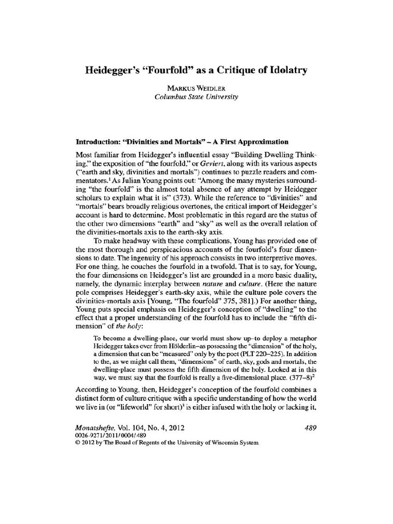 Heidegger Fourfold | PDF