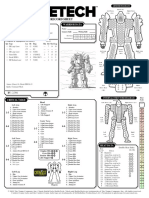 Battlemech Record Sheet: 'Mech Data Warrior Data