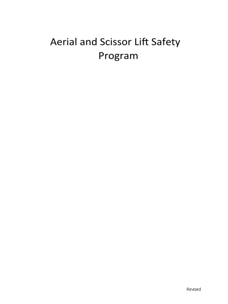 Aerial and Scissor Lift Safety Program | PDF | Elevator | Personal ...