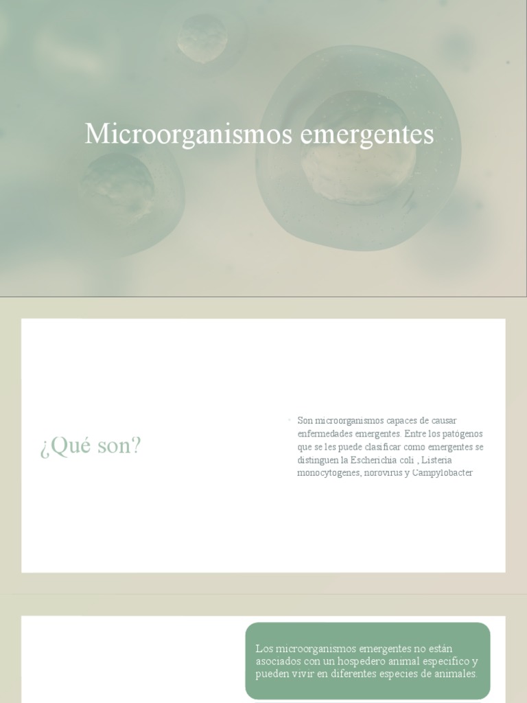 Microorganismos emergentes y sus riesgos | PDF | Infección | Alimentos