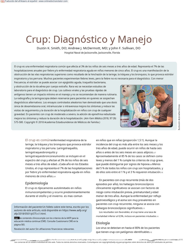 Croup - Diagnosis and Management Traducido | PDF | Tos | Enfermedades y ...