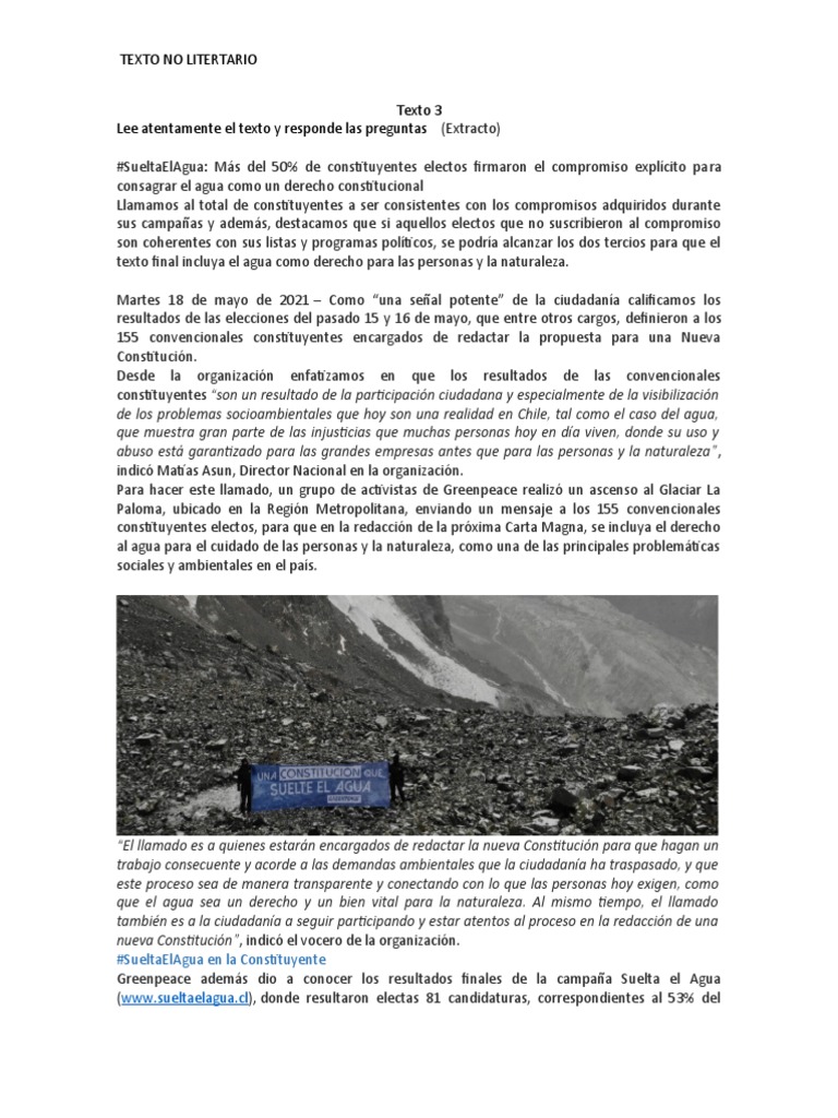 Texto No Literario | PDF | Constitución | Agua