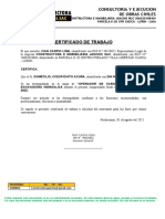 Certificado de trabajo constructor civil Lima