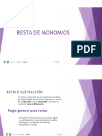 Resta de Monomios